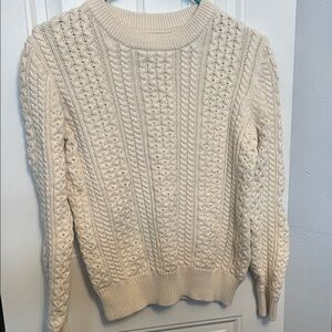 Crewcuts Kids 14  Ivory Cotton Cable Knit Sweater